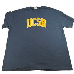 Vintage UCSB T shirt navy with yellow letters UC Santa Barbara. Size XXL. cotton